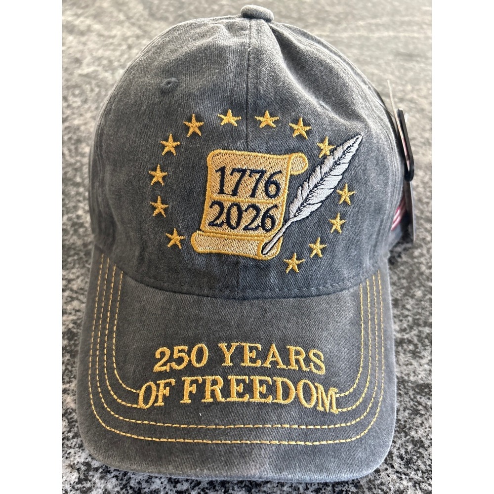 NWT Unisex 250 Years of Freedom Declaration Baseball Cap -OSFM- Blue Denim Color
